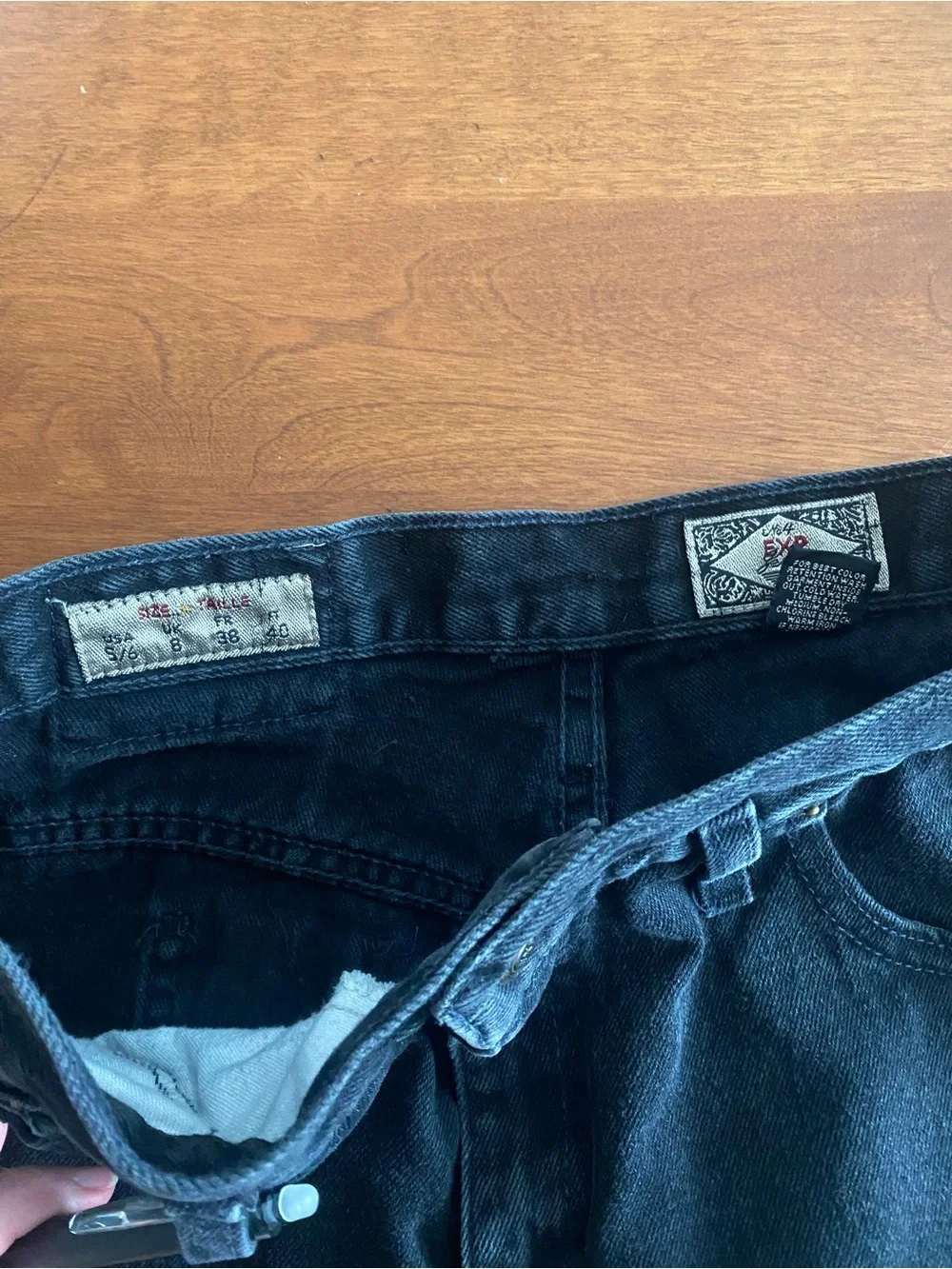 Express Black Frayed Hem Jean Shorts